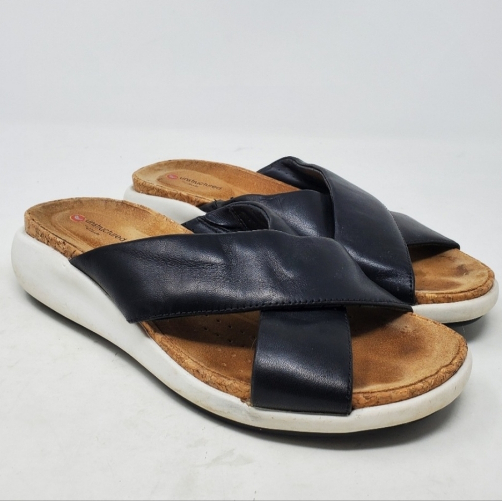 Unstructured by CLARKS Slip on Slide Sandals Women's Size 6.5